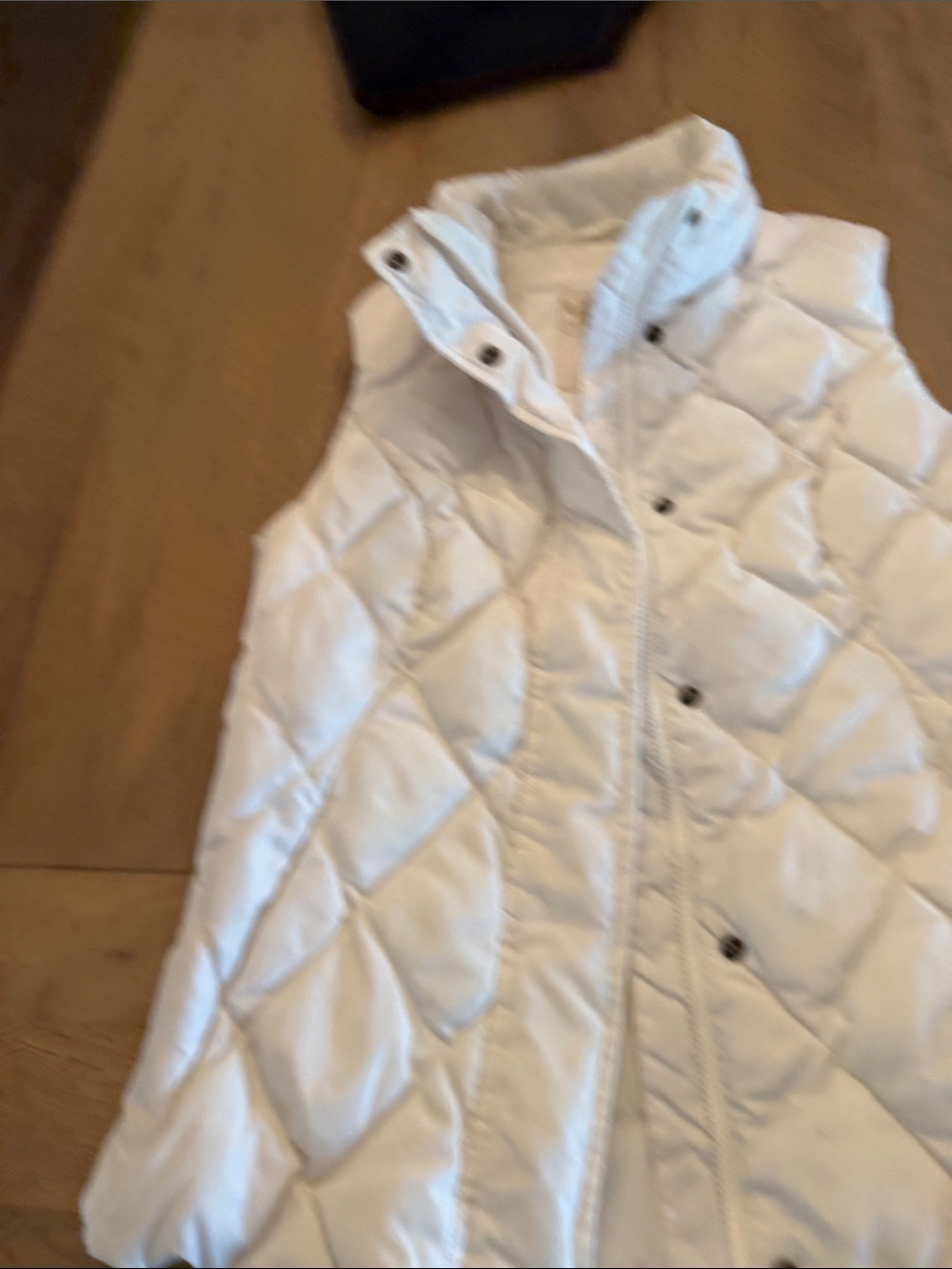 Eddie Bauer White Quilted Sleeveless Puffer Vest